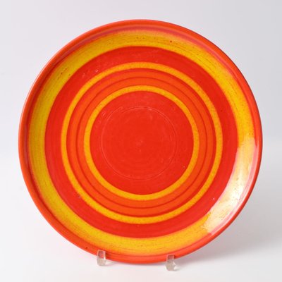 Large Italian Red and Yellow Plate from Baldelli, 1970s-IXK-1805216