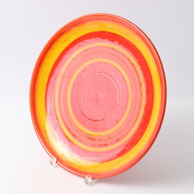 Large Italian Red and Yellow Plate from Baldelli, 1970s-IXK-1805216