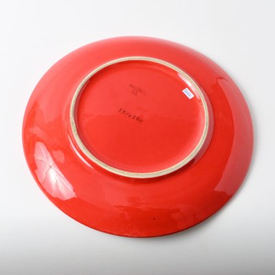 Large Italian Red and Yellow Plate from Baldelli, 1970s-IXK-1805216