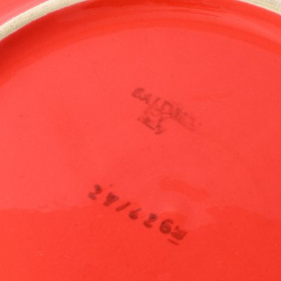 Large Italian Red and Yellow Plate from Baldelli, 1970s-IXK-1805216