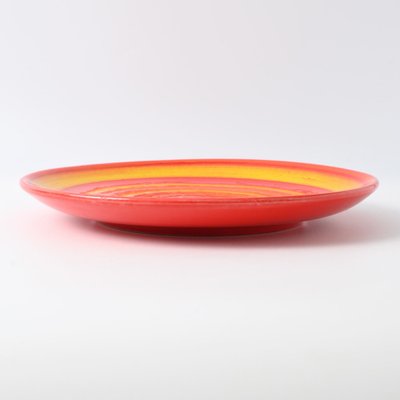 Large Italian Red and Yellow Plate from Baldelli, 1970s-IXK-1805216