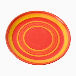 Large Italian Red and Yellow Plate from Baldelli, 1970s-IXK-1805216