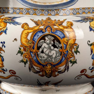 Large Italian Renaissance Pot Cache in Gien Earthenware, 19th Century-UQL-1427707