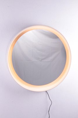 Large Italian Round Mirror With Lighting, 1960s-EZZ-1192188