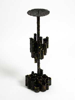 Large Italian Sculptural Brutalist Iron Candleholder by Marcello Fantoni, 1950s-RR-1779682