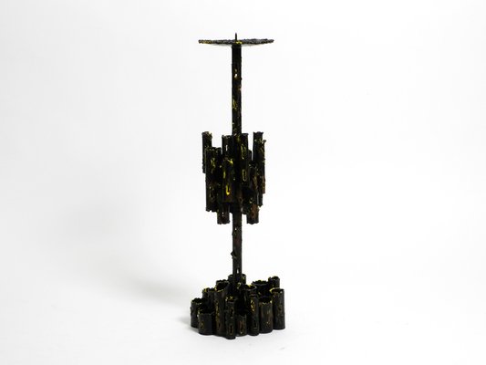 Large Italian Sculptural Brutalist Iron Candleholder by Marcello Fantoni, 1950s-RR-1779682