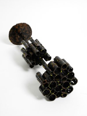 Large Italian Sculptural Brutalist Iron Candleholder by Marcello Fantoni, 1950s-RR-1779682