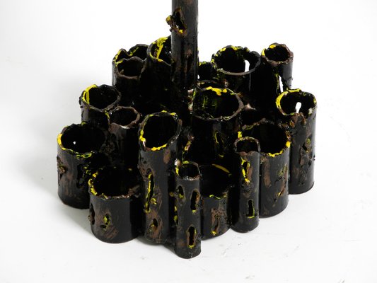 Large Italian Sculptural Brutalist Iron Candleholder by Marcello Fantoni, 1950s-RR-1779682