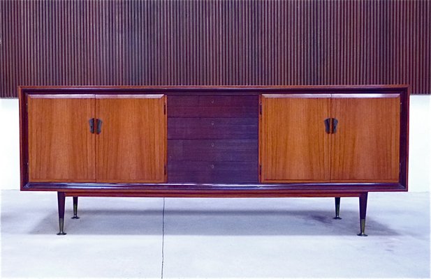 Large Italian Sideboard with Brass Details, 1950s-JP-1773500