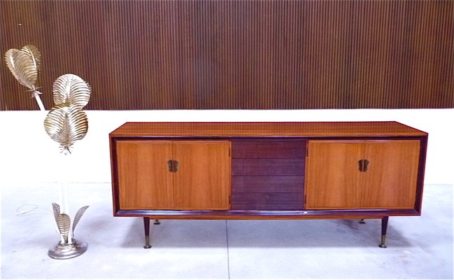 Large Italian Sideboard with Brass Details, 1950s-JP-1773500