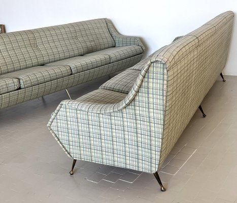 Large Italian Sofa with Brass Legs, 1950s-VNE-1723297