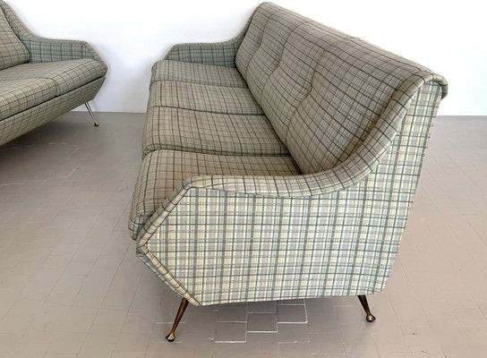 Large Italian Sofa with Brass Legs, 1950s-VNE-1723297