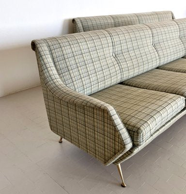 Large Italian Sofa with Brass Legs, 1950s-VNE-1723297