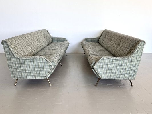 Large Italian Sofa with Brass Legs, 1950s-VNE-1723297