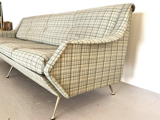 Large Italian Sofa with Brass Legs, 1950s-VNE-1723297