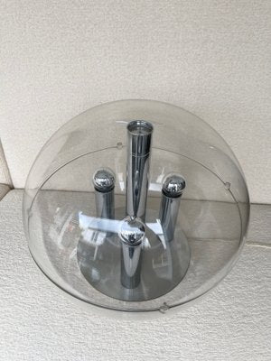 Large Italian Space Age Ball Lamp in Acrylic Glass and Metal Chrome from Stilux Milano, 1970s-FUE-1177226