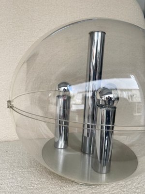 Large Italian Space Age Ball Lamp in Acrylic Glass and Metal Chrome from Stilux Milano, 1970s-FUE-1177226