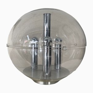 Large Italian Space Age Ball Lamp in Acrylic Glass and Metal Chrome from Stilux Milano, 1970s-FUE-1177226