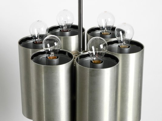 Large Italian Space Age Ceiling Lamp with 13 Glasses by Goffredo Reggiani, 1960s-RR-1082876