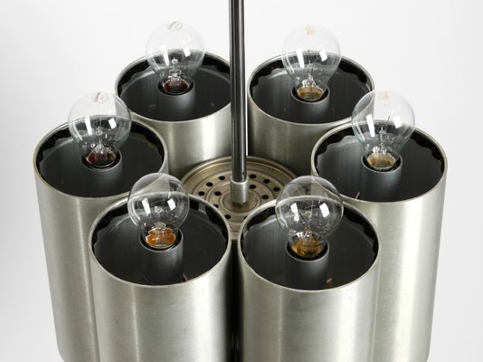 Large Italian Space Age Ceiling Lamp with 13 Glasses by Goffredo Reggiani, 1960s-RR-1082876