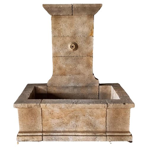 Large Italian Stone Fountain with Washbasin, 20th Century