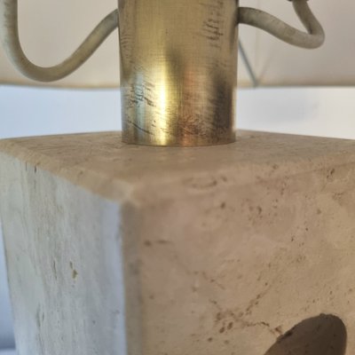 Large Italian Table Lamp in Travertine from Fratelli Mannelli, 1970s-LDW-1469924