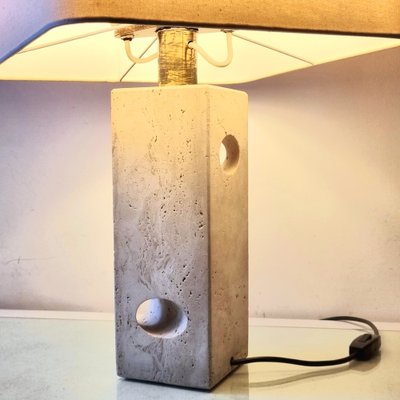 Large Italian Table Lamp in Travertine from Fratelli Mannelli, 1970s-LDW-1469924