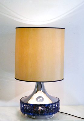 Large Italian Table Lamp with Hammered Glasses, 1970s-HS-1374785