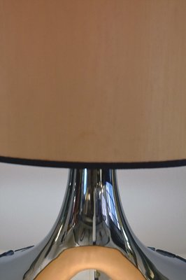 Large Italian Table Lamp with Hammered Glasses, 1970s-HS-1374785