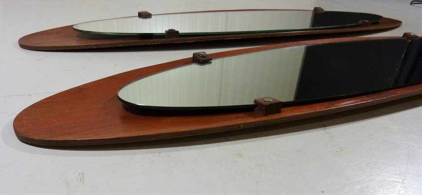 Large Italian Teak Mirror from Mobili Polli, 1960s-TU-592804