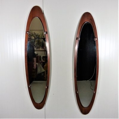 Large Italian Teak Mirror from Mobili Polli, 1960s-TU-592804