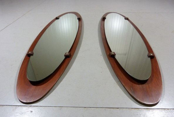 Large Italian Teak Mirror from Mobili Polli, 1960s-TU-592804