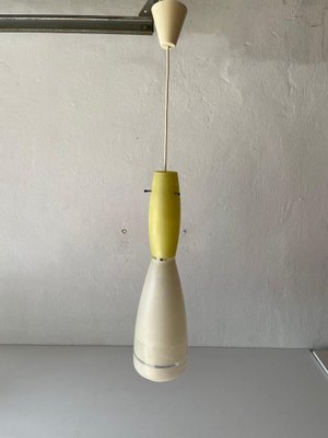 Large Italian Vistosi Style Pendant Lamp in Yellow and White Glass, 1960s-RDS-1317494