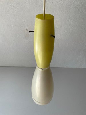 Large Italian Vistosi Style Pendant Lamp in Yellow and White Glass, 1960s-RDS-1317494