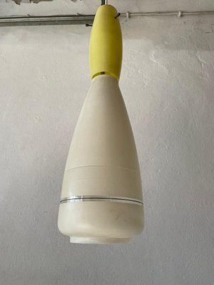 Large Italian Vistosi Style Pendant Lamp in Yellow and White Glass, 1960s-RDS-1317494