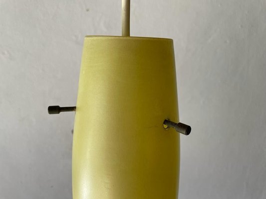 Large Italian Vistosi Style Pendant Lamp in Yellow and White Glass, 1960s-RDS-1317494