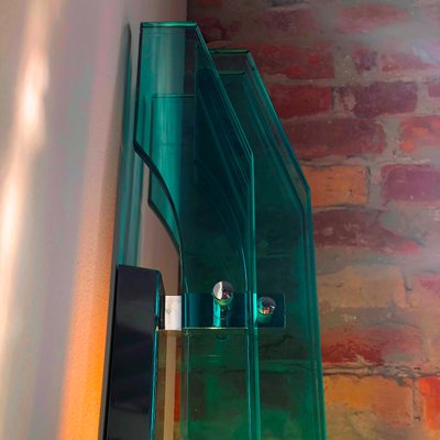 Large Italian Wall Light in Emerald Green from Cristal Art, 1970s-HWV-1404666