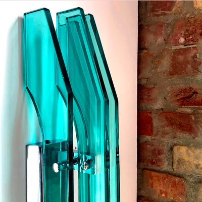 Large Italian Wall Light in Emerald Green from Cristal Art, 1970s-HWV-1404666