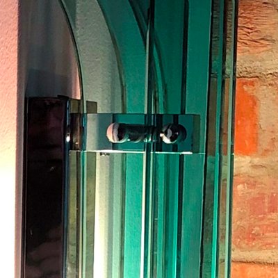 Large Italian Wall Light in Emerald Green from Cristal Art, 1970s-HWV-1404666