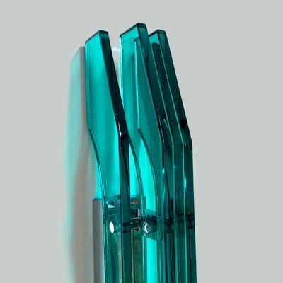 Large Italian Wall Light in Emerald Green from Cristal Art, 1970s-HWV-1404666