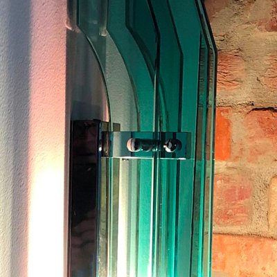 Large Italian Wall Light in Emerald Green from Cristal Art, 1970s-HWV-1404666