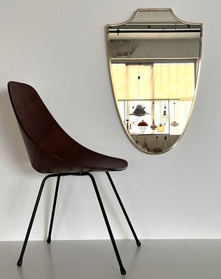 Large Italian Wall Mirror with Brass Frame, 1970s-VNE-1799563