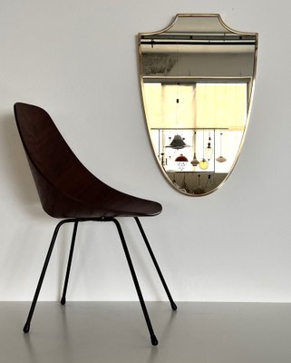 Large Italian Wall Mirror with Brass Frame, 1970s-VNE-1799563