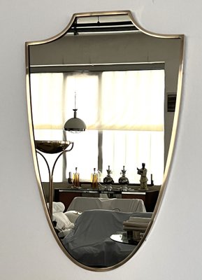 Large Italian Wall Mirror with Brass Frame, 1970s-VNE-1799563