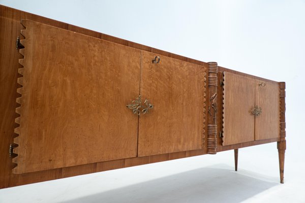 Large Italian Wooden Sideboard attributed to Pier Luigi Colli with Four Doors, 1940s-FGA-1433250