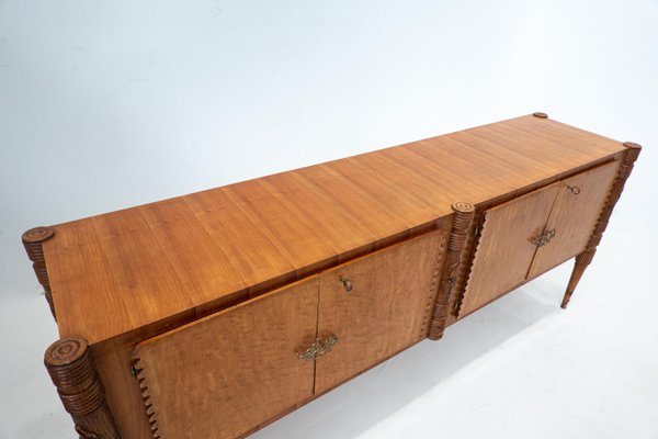 Large Italian Wooden Sideboard attributed to Pier Luigi Colli with Four Doors, 1940s-FGA-1433250