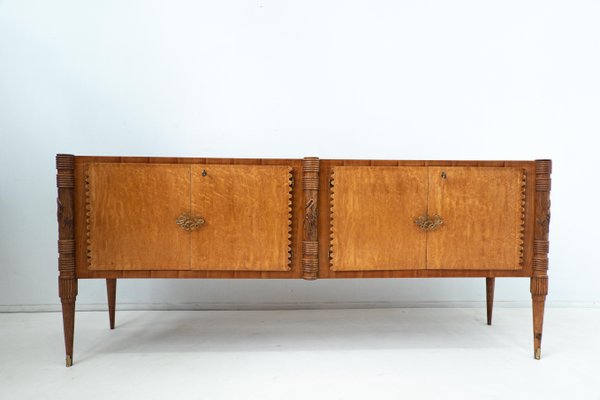 Large Italian Wooden Sideboard attributed to Pier Luigi Colli with Four Doors, 1940s-FGA-1433250