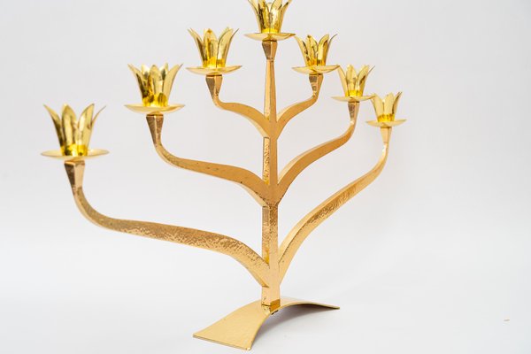 Large Jewish Hammered Candelabra for 7 Candles, 1920s-SPD-1719292