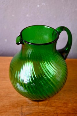 Large Jug in Spiral Green Glass-AIU-2027199