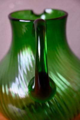 Large Jug in Spiral Green Glass-AIU-2027199